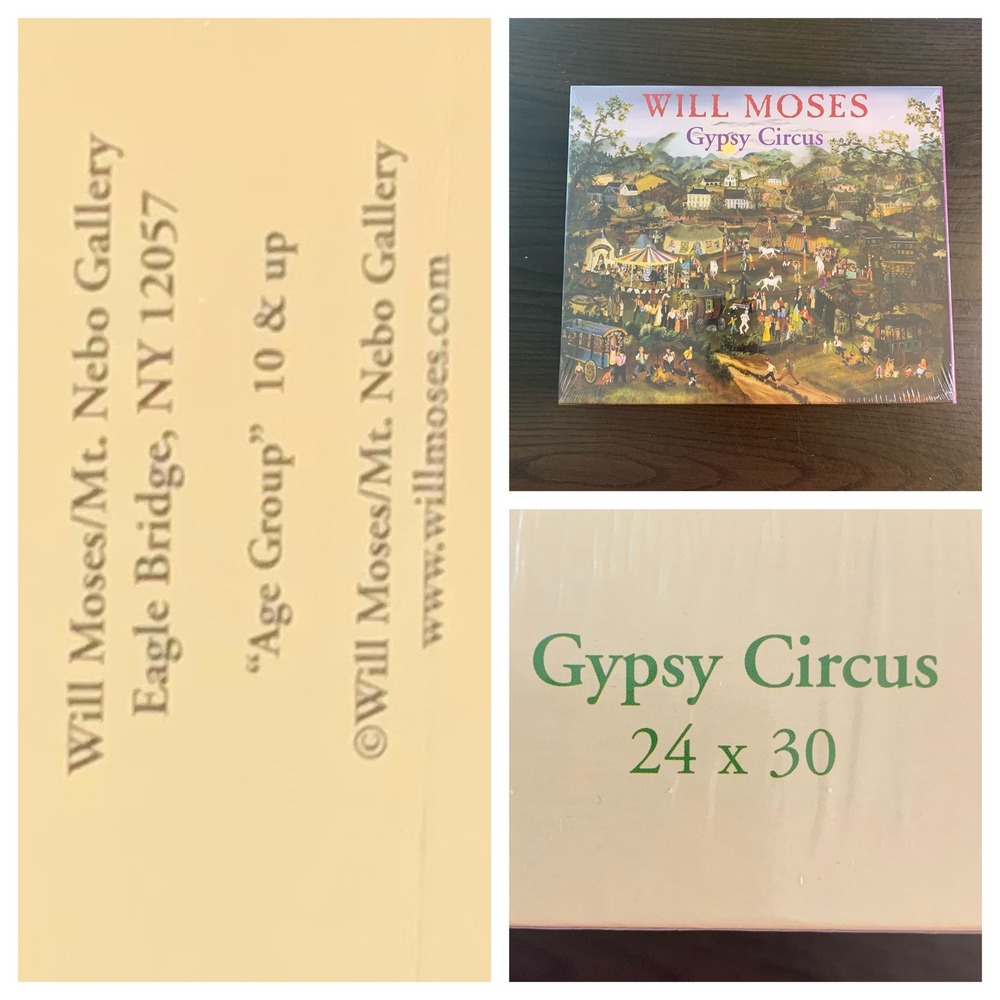 Will Moses 1000pc Puzzle Gypsy Circus Mt. Nebo‎ Gallery 24x30 Folk Art USA